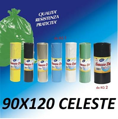 SACCHETTI PER SPAZZATURA 90X120 1KG CELESTE SACCO DAILY PLASTIK FORTORE