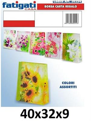 BORSA DI CARTA 40X32X9 COLORI E FANTASIE ASSORTITE FATIGATI 23448