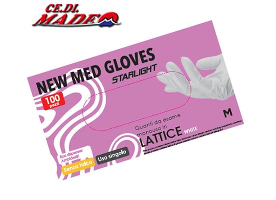GUANTI LATTICE 100pz NEW MED STARLIGHT SENZA TALCO (M)