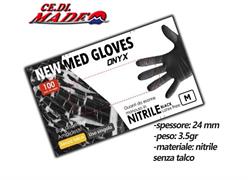 GUANTI NITRILE 100pz NERI 3,5g NEW MED ONYX BLACK S/POL (S)