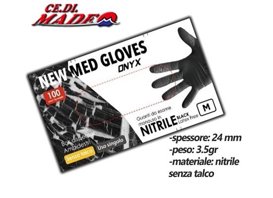 GUANTI NITRILE 100pz NERI 3,5g NEW MED ONYX BLACK S/POL (M)