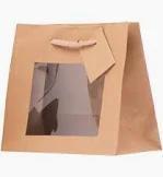 SHOPPERS CARTA KRAFT LUSSO CON FINESTRA 40+15X31 AVANA