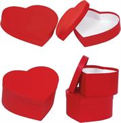 SCATOLA IN VELLUTO ROSSO FORMA CUORE MAXI 24x13,5