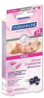 STRISCE DEPILAT. VISO 12pz ARGANE E BACCHE ACAI FARMALINE STR6022A