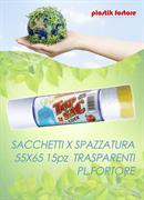 SACCHETTI X SPAZZATURA 55X65 15pz TRASPARENTE PF