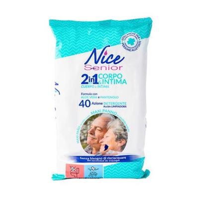 SALVIETTINE SENIOR IGIENE CORPO 40pz ALOE VERA NICE 041546