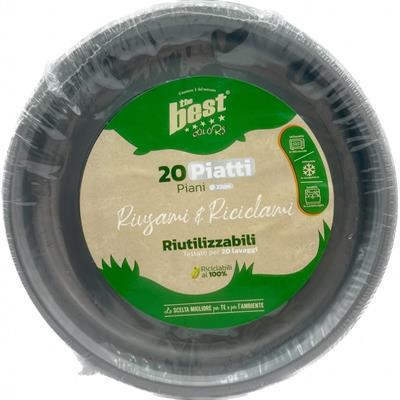 PIATTI PIANI THE BEST RIUTILIZZABILI 20pz ARGENTO 186