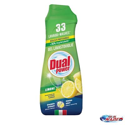 DET. LAVASTOVIGLIE GEL DUAL POWER 1lt LIMONE 50lav LV9160