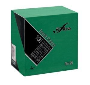 TOVAGLIOLI 25X25 2veli COLORE VERDE FORESTA 100pz INFIBRA I-0752