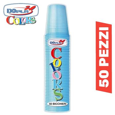 BICCHIERI 200CC AZZURRO CONF. 50PZ DOPLA  02457