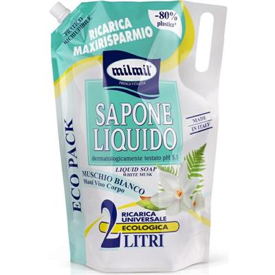 SAPONE LIQUIDO IN BUSTA MIL MIL 2LT MUSCHIO B.CO 016740 022470