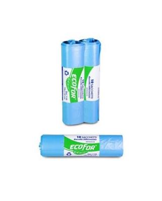 SACCHETTI PER SPAZZATURA 70X110 10pz ECOFOR CELESTI PLASTIK FORTORE