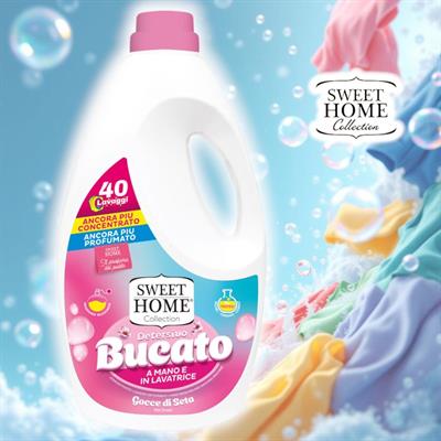 DET. LAVATRICE & MANO 2000ml 40lav SWEET HOME GOCCE DI SETA