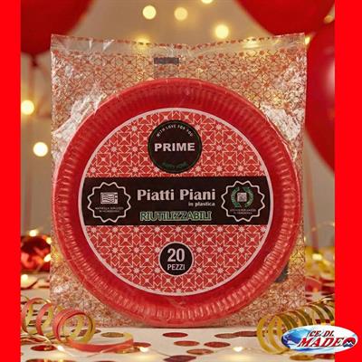 PIATTI NEW PRIME PIANI ROSSI 20pz