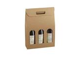 SCATOLA X 3 BOTTIGLIE CARTONE ONDA AVANO 270X90X385 Cod. 135870S