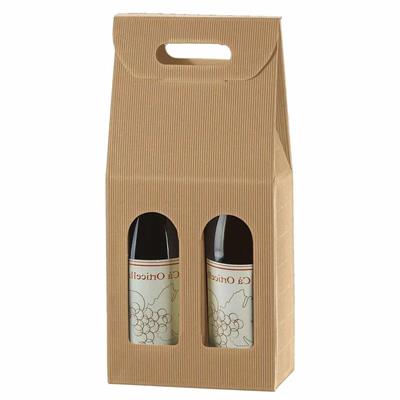 SCATOLA X 2 BOTTIGLIE CARTONE ONDA AVANO 180X90X385 Cod. 135869S