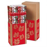 CARTA REGALO ROTOLO 70cm x 2mt. CF 60pz ASSORTITO NATALE MONDO ROSSO
