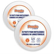 PIATTI BIANCHI RIUTILIZZABILI EX 20pz PIANI PRESTO PRESTO