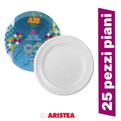 PIATTO ARI-RIU' 25 PZ PIANO220 ECO ARISTEA BIANCO 153903