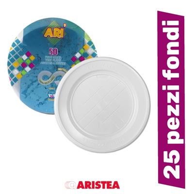 PIATTO ARI-RIU' 25 PZ FONDO 220 ECO ARISTEA BIANCO 154903