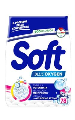 DET. LAVATRICE POLVERE SOFT PIU'78mis. BLUE OXYGEL