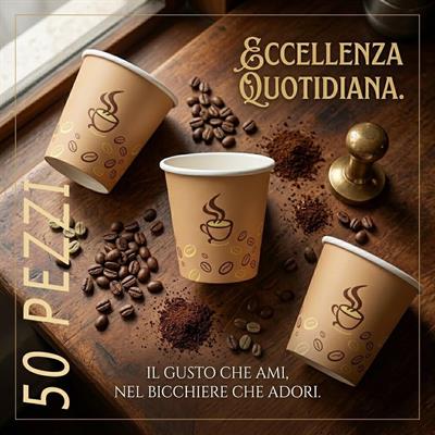 BICCHIERI DI CARTA  CAFFE' 75cc 2,5oz AVANA