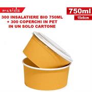 INSALATIERA 750ml + COPERCHI 148mm 50+50pz BIO BICOLORE 2 MOVIDA