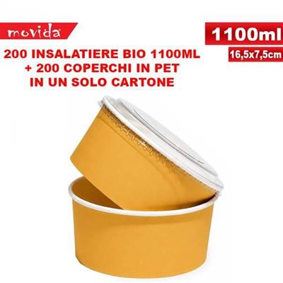 INSALATIERA 1100ml + COPERCHI 165mm 50+50pz BIO BICOLORE 3 MOVIDA