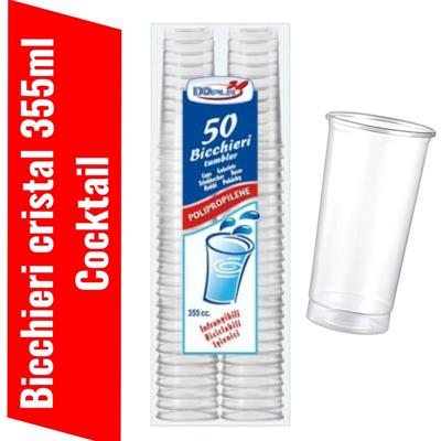 BICCHIERI CRISTAL PP TUMBLER 355ml 2X25pz TRA M DOPLA  22309